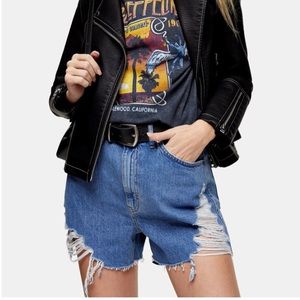 Topshop super-rip denim mom shorts